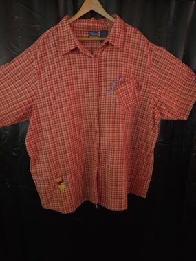 Vntg Disney Women Winnie The Pooh Embroidered  Cotton Pooh/Piglet Shirt XXL